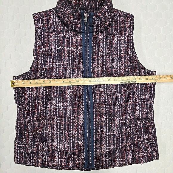 Lands End Womens Quilted Down Puffer Vest Sz L (14-16) Purple Pink Blue - Picture 7 of 8
